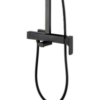Душевая система Aquanet Gotic AF440-72-S-B, с квадратным верхним душем 20 см, цвет черный матовый (243327)