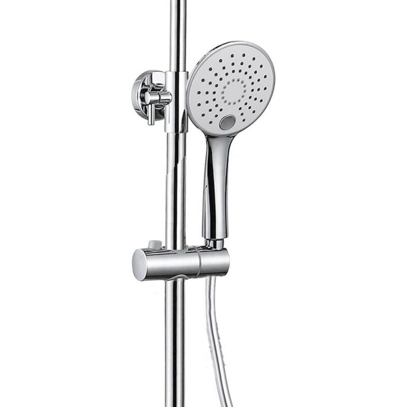 Душевая система Aquanet Arctic R AF520-72-R-CW, с круглым верхним душем 20 см, хром/белый (243325)