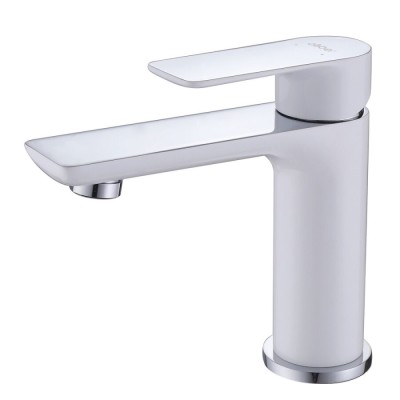 Смеситель Abber Weiss Insel AF8010W, для раковины, белый/хром