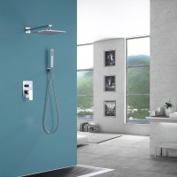 Душевая система Abber Weiss Insel AF8018W, без излива, верхний душ, душевая лейка, белый-хром