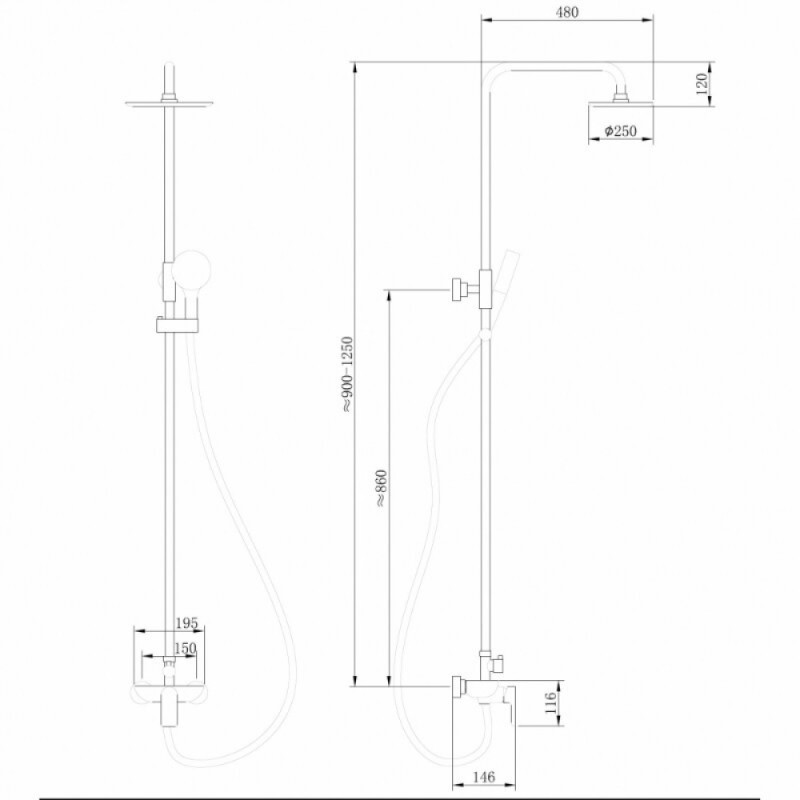 Душевая система Abber Weiss Insel AF8020FW, цвет белый матовый