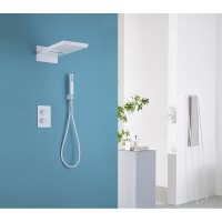 Душевая система Abber Weiss Insel AF8052W, термостатическая, на 3 потребителя, цвет белый