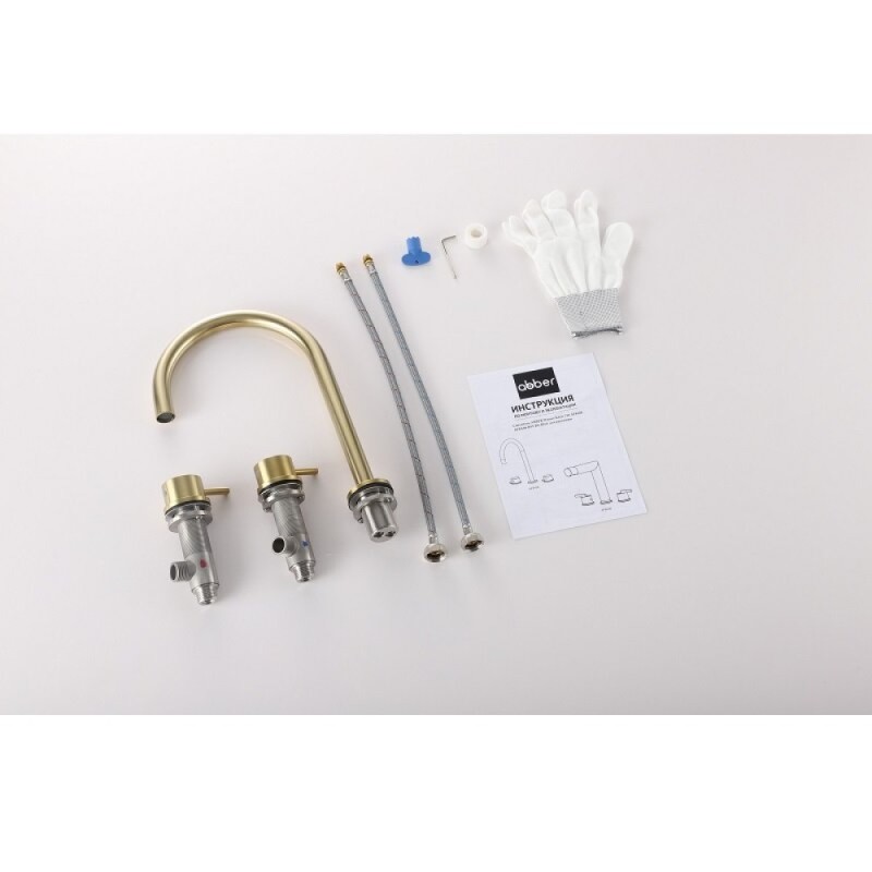 Смеситель для раковины Abber Wasser Kreis 316 AF8108BG-M, золото брашированное