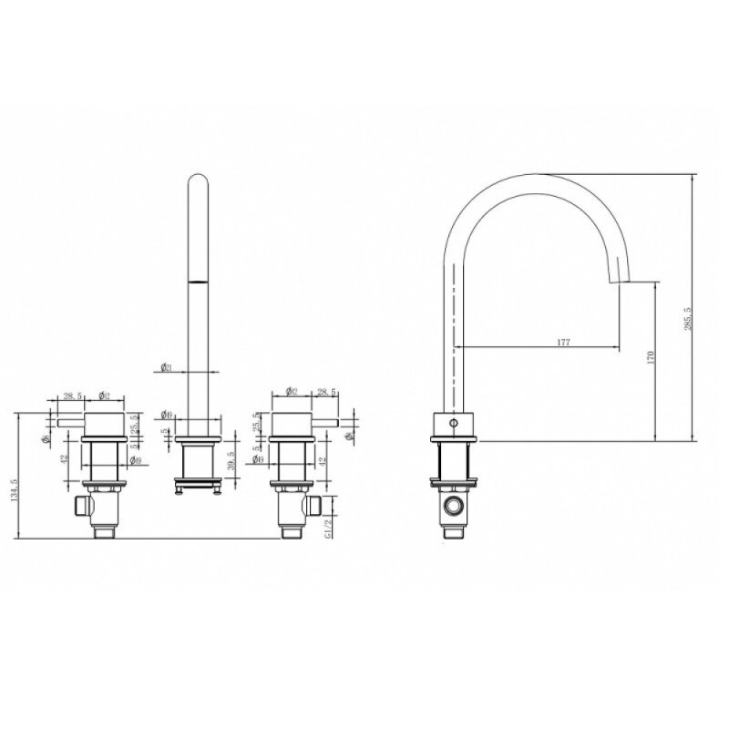 Смеситель для раковины Abber Wasser Kreis 316 AF8108BST-M, сталь брашированная