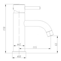 Смеситель Abber Wasser Kreis AF8110B для раковины, черный матовый