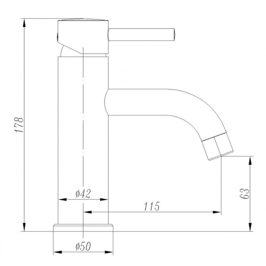 Смеситель Abber Wasser Kreis AF8110B для раковины, черный матовый