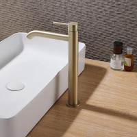 Смеситель Abber Wasser Kreis AF8111G для накладной раковины, высокий, золото матовое