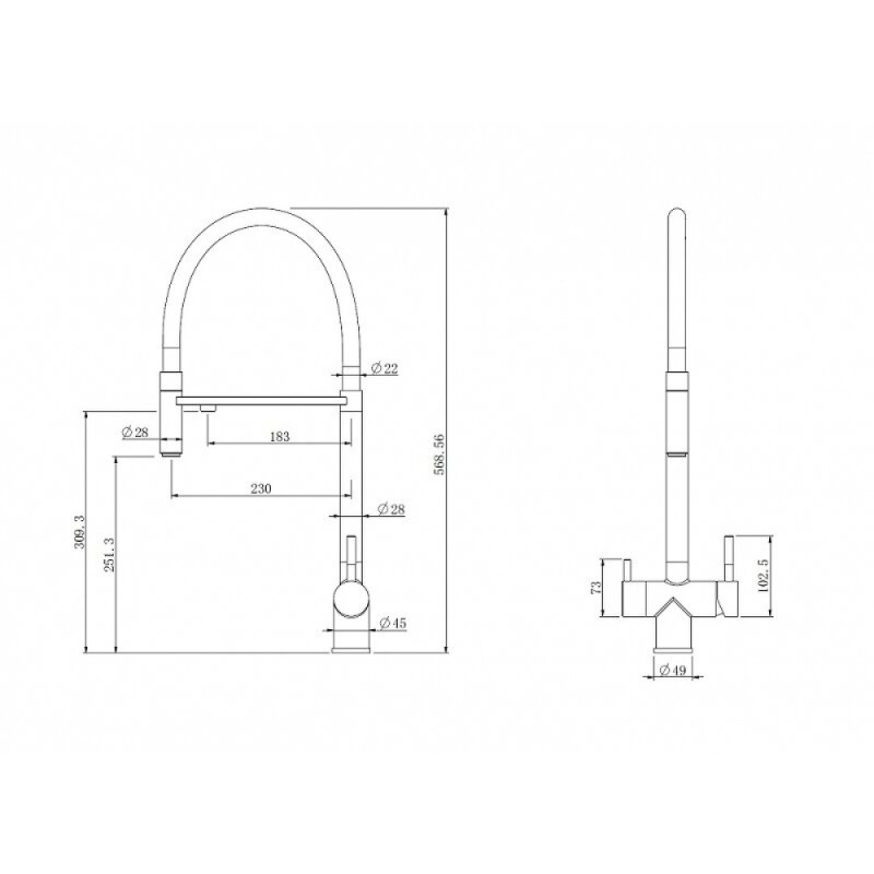 Смеситель Abber Wasser Kreis AF81141B, для кухонной мойки, с подключением к фильтру, цвет черный матовый