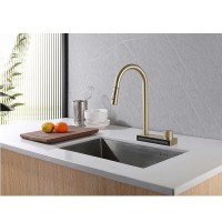 Смеситель Abber Wasser Kreis AF8114G, для кухонной мойки, с выдвижным изливом, цвет золото матовое