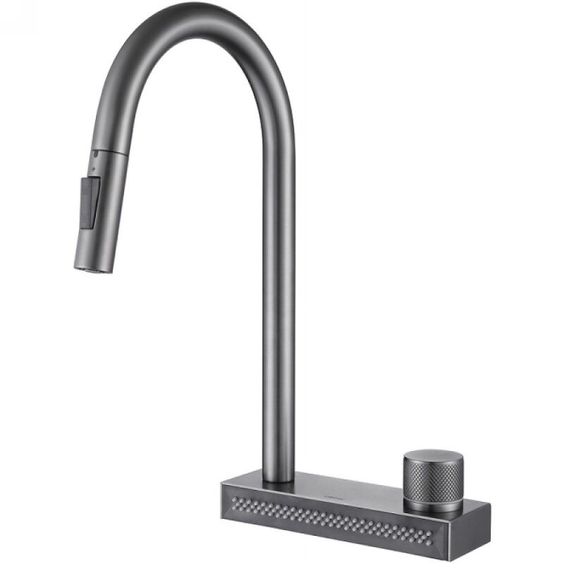 Смеситель Abber Wasser Kreis AF8114NG, для кухонной мойки, с выдвижным изливом, цвет никель
