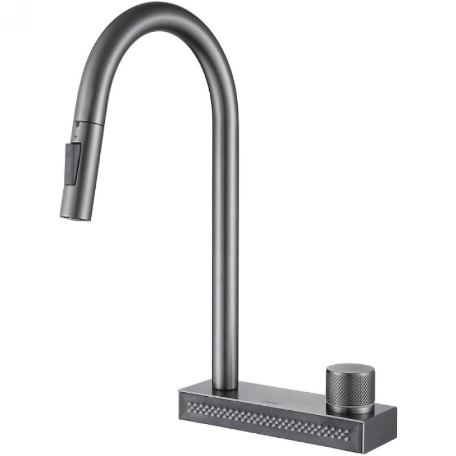 Смеситель Abber Wasser Kreis AF8114NG, для кухонной мойки, с выдвижным изливом, цвет никель