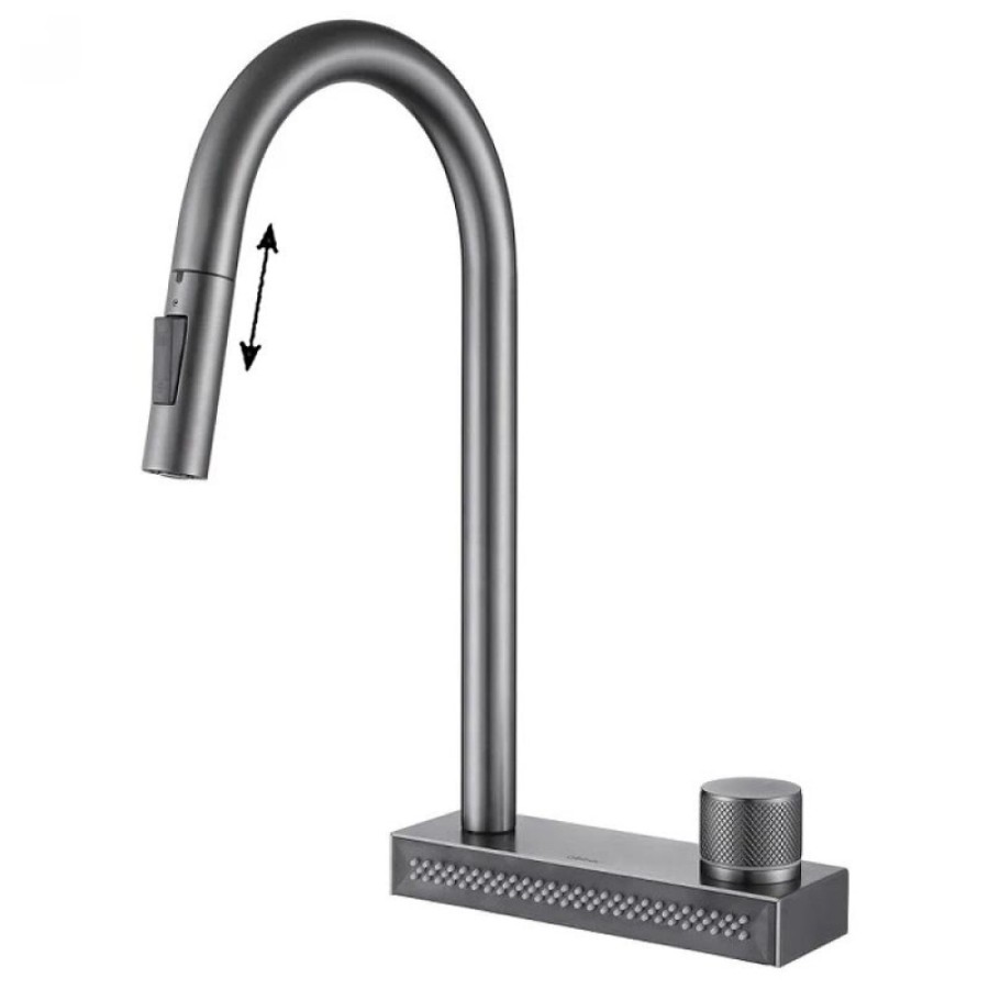 Смеситель Abber Wasser Kreis AF8114NG, для кухонной мойки, с выдвижным изливом, цвет никель