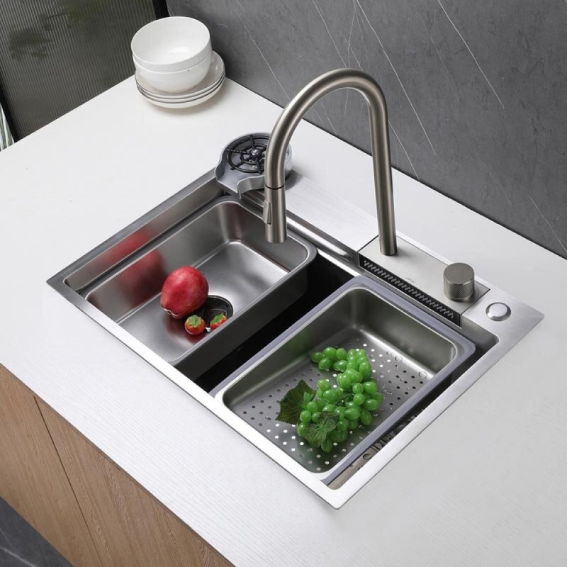 Смеситель Abber Wasser Kreis AF8114SP, для кухонной мойки, с вытяжным изливом, PVD покрытие, цвет сатин