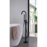 Смеситель Abber Wasser Kreis AF8115B для ванны, напольный, черный матовый