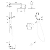 Душевая система Abber Wasser Kreis AF8117B, цвет черный матовый