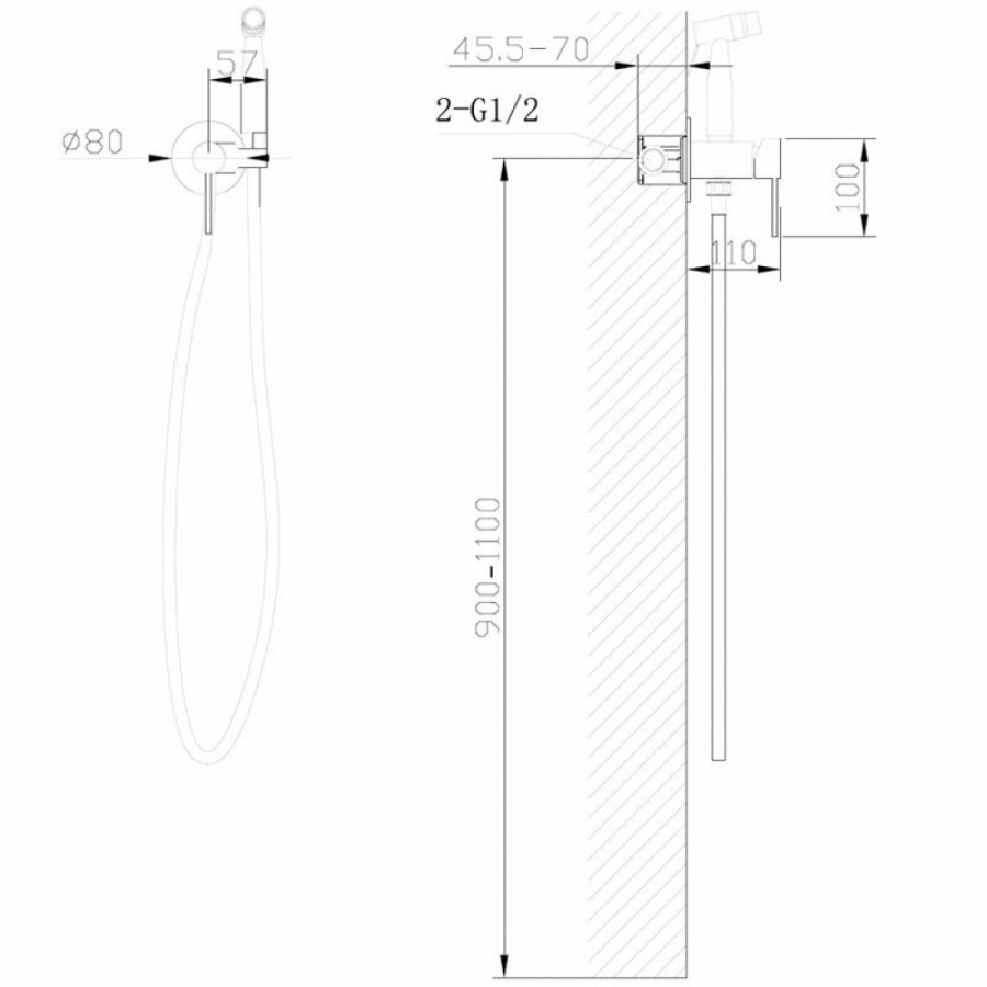 Гигиенический душ Abber Wasser Kreis, AF8125G, со смесителем, золото матовое