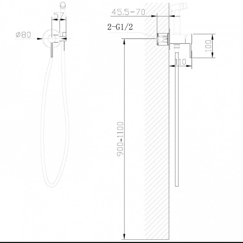 Гигиенический душ со смесителем Abber Wasser Kreis AF8125RG, цвет золото розовое