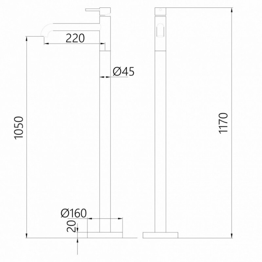 Смеситель Abber Wasser Kreis AF8140NG для раковины, напольный, PVD покрытие, никель