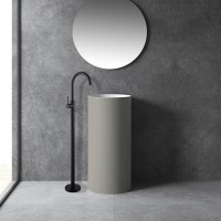 Смеситель Abber Wasser Kreis AF8141B для раковины, напольный, черный матовый