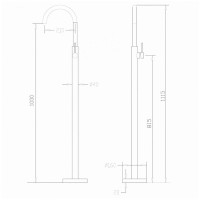 Смеситель Abber Wasser Kreis AF8141G для раковины, напольный, цвет золото матовое