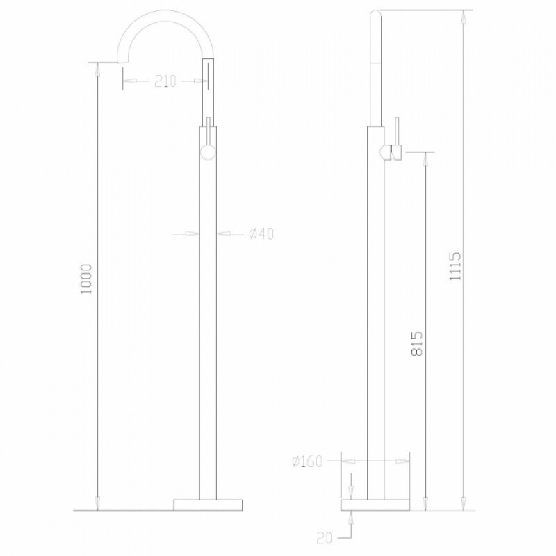 Смеситель Abber Wasser Kreis AF8141NG, для ванны, цвет никель