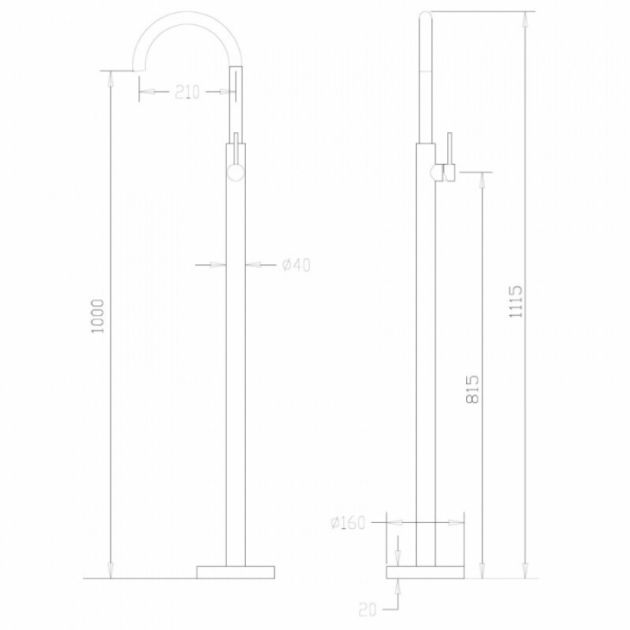 Смеситель Abber Wasser Kreis AF8141NG, для ванны, цвет никель