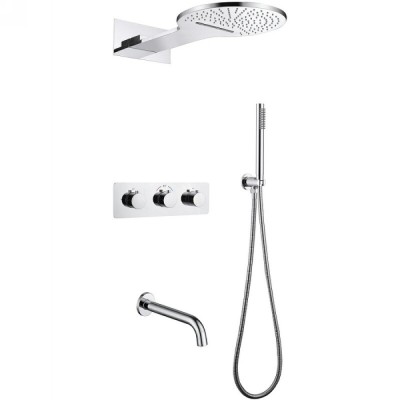 Душевая система Abber Wasser Kreis AF8150, термостатическая, на 3 потребителя, цвет хром