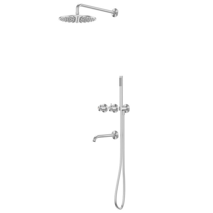 Душевая система Abber Wasser Kreis 316 AF8150BST с изливом, термостат, цвет сталь брашированная