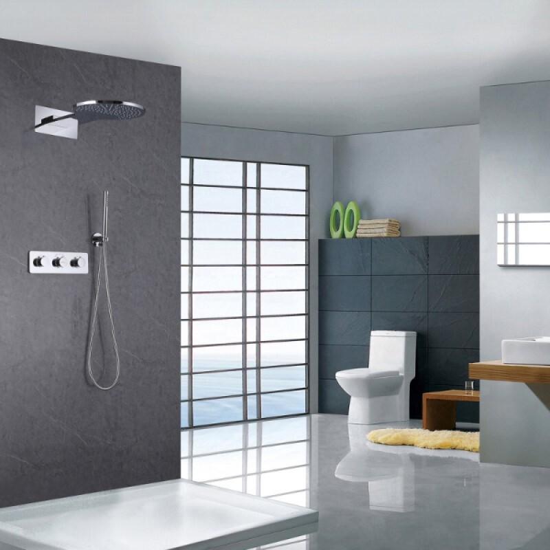 Душевая система Abber Wasser Kreis AF8151, термостатическая, цвет хром