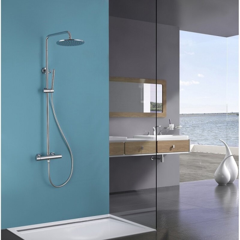 Душевая система Abber Wasser Kreis AF8160, термостатическая, на 2 потребителя, цвет хром