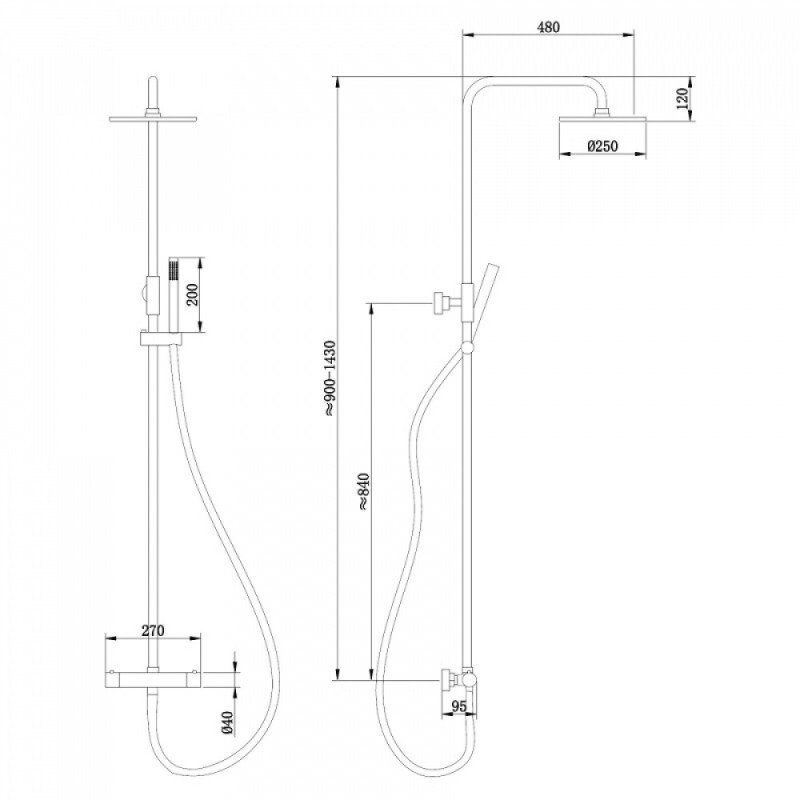 Душевая система Abber Wasser Kreis AF8160L, термостатическая, цвет хром