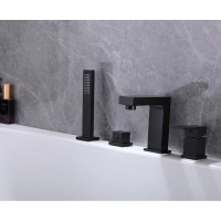 Смеситель Abber Daheim AF8213B, на борт ванны, черный матовый