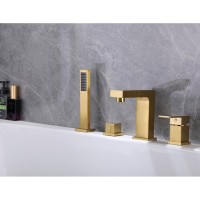 Смеситель Abber Daheim AF8213G, на борт ванны, золото матовое