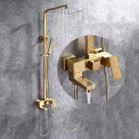 Душевая система Abber Daheim AF8216G, излив, верхний душ, душевая лейка, золото матовое