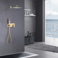 Душевая система Abber Daheim AF8218G, без излива, верхний душ, душевая лейка, золото матовое