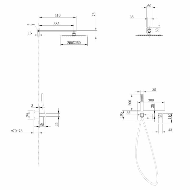 Душевая система Abber Daheim AF8218NG, цвет никель
