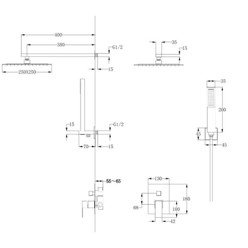 Душевая система Abber Daheim AF8219NG, цвет никель