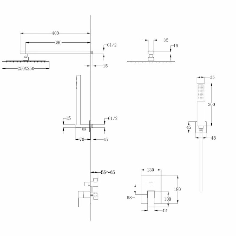Душевая система Abber Daheim AF8219NG, цвет никель