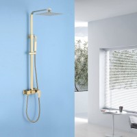 Душевая система Abber Daheim AF8220G, без излива, верхний душ, душевая лейка, золото матовое