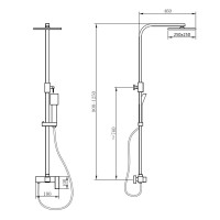 Душевая система Abber Daheim AF8220G, без излива, верхний душ, душевая лейка, золото матовое