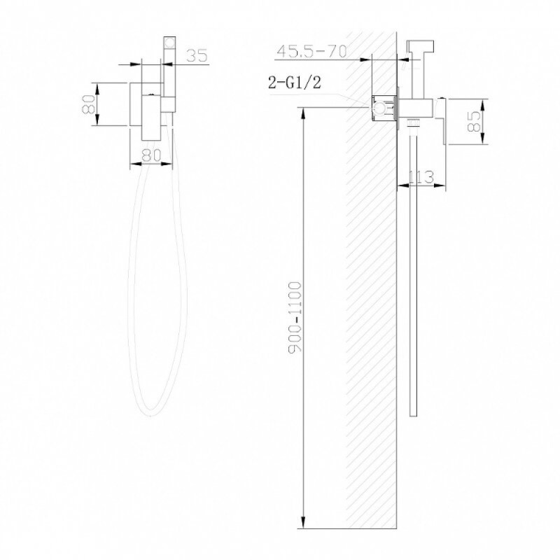 Гигиенический душ Abber Daheim, AF8226G, со смесителем, золото матовое