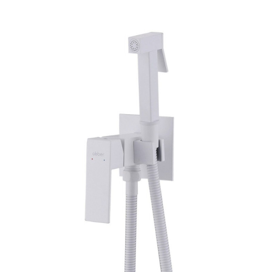 Гигиенический душ Abber Daheim, AF8226W, со смесителем, белый матовый