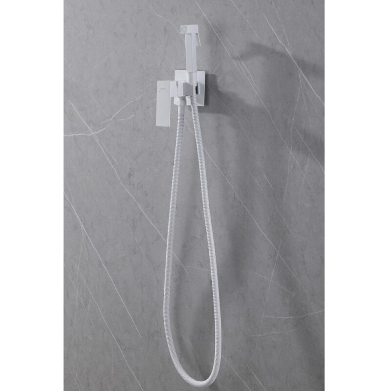 Гигиенический душ Abber Daheim, AF8226W, со смесителем, белый матовый