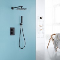 Душевая система Abber Daheim AF8251B, термостатическая, цвет черный матовый