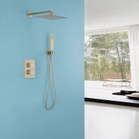 Душевая система Abber Daheim AF8251G, термостатическая, цвет золото матовое
