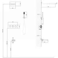 Душевая система Abber Daheim AF8253G, термостатическая, на 3 потребителя, цвет золото матовое
