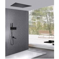 Душевая система Abber Daheim AF8254B, термостатическая, на 3 потребителя, цвет черный матовый