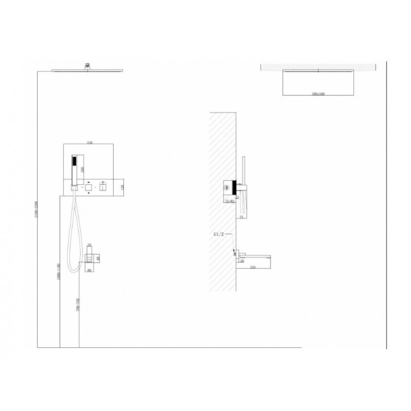 Душевая система Abber Daheim AF8254G, термостатическая, цвет золото матовое
