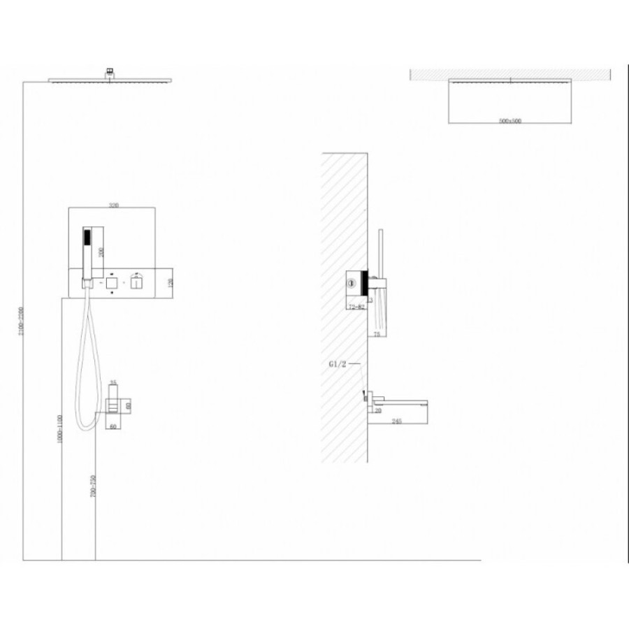 Душевая система Abber Daheim AF8254NG, термостатическая, цвет никель