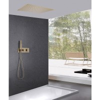 Душевая система Abber Daheim AF8255G, термостатическая, на 2 потребителя, цвет золото матовое